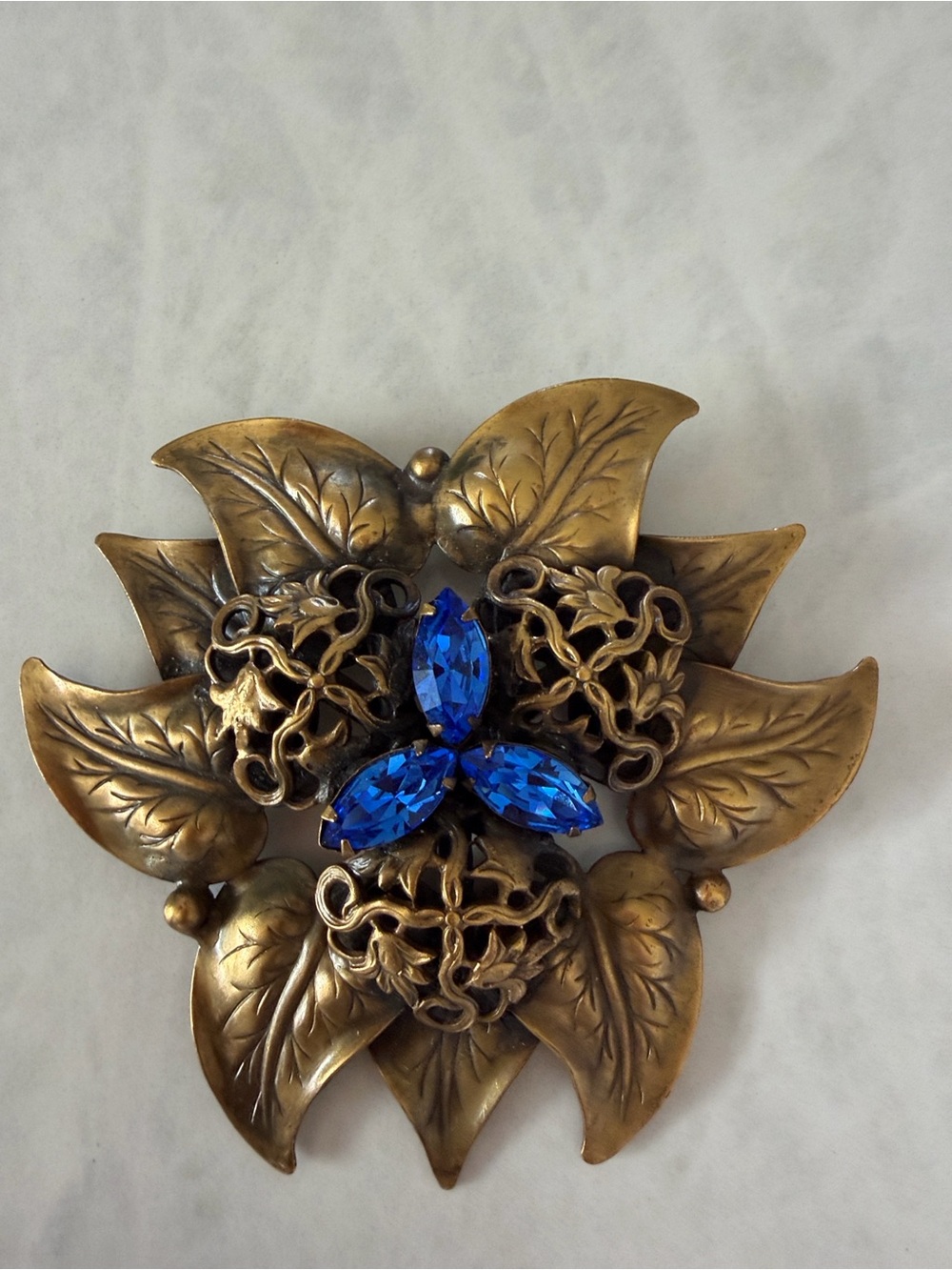 JOSEPH OF HOLLYWOOD 50s Blue Crystal Brooch